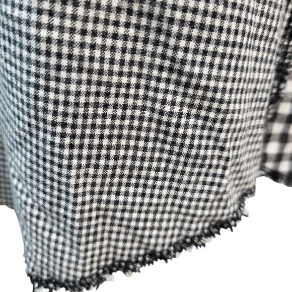 POL BOHO Oversized Small Black and White Checked Gingham Dress Frayed Hem - Picture 14 of 16